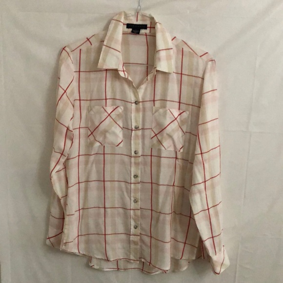 Sanctuary Plaid Boyfriend Sheer Shirt - Picture 2 of 7